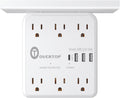 Overtop Power Charger with Shelf, Wall Outlet Extender Surge Protector with 6 AC Outlets, 4 USB Ports(1 USB C) Plug Expander Charger Shelf with Storage for Home, Dorm