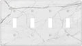 Light Switch Covers White Grey Abstract Modern Marble Quad Toggle Electrical Faceplate 4 Gang Wall Plate Decorative Switch Plates for Bathroom Kitchen Decor
