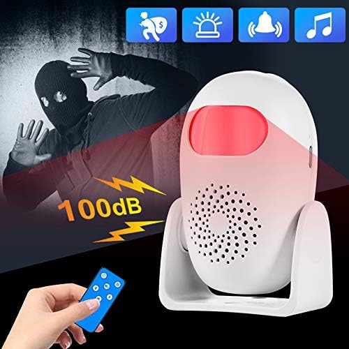 TOWODE Motion Detector Alarm Indoor Motion Sensor Alarm with Remote Control 110dB 4 Volume Levels Motion Detector Alert for Home Shop Store (1 Motion Detector, 1 Remote Control)