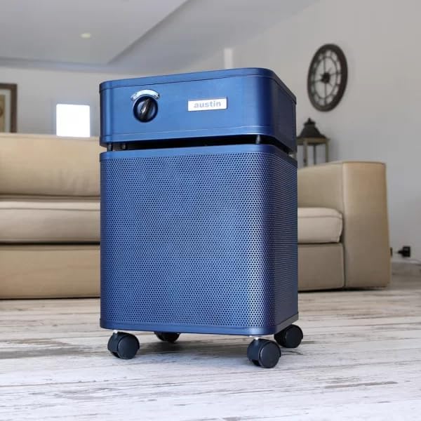 Austin Air HealthMate Standard Air Purifier Midnight Blue - Advanced 4- Stage Filtration Air Purifiers For Home with Activated Carbon & Zeolite - Ideal as Air Purifiers for Bedroom, Model B400