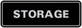 Standard STORAGE Door/Wall Sign - Black/Silver - Small (1 Pack)
