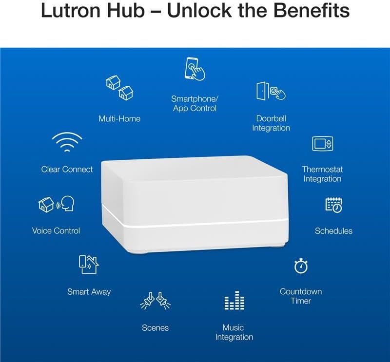 Lutron Diva Smart Dimmer Switch Kit for Caseta Lighting w/ Hub, Pico Remote & Pedestal, Smart Dimmer Works with Apple Home, Ring, Google Home, 3 Way, DVRF-BDG-1DP-A