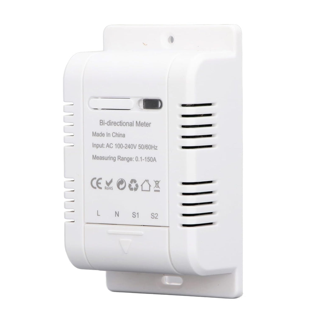 Smart Energy Meter Bidirectional Solar PV Electricity Consumption Monitor Real Time Monitoring KWh Meter for Home Solar System and Grid Usage ABS Material 93x55x30mm