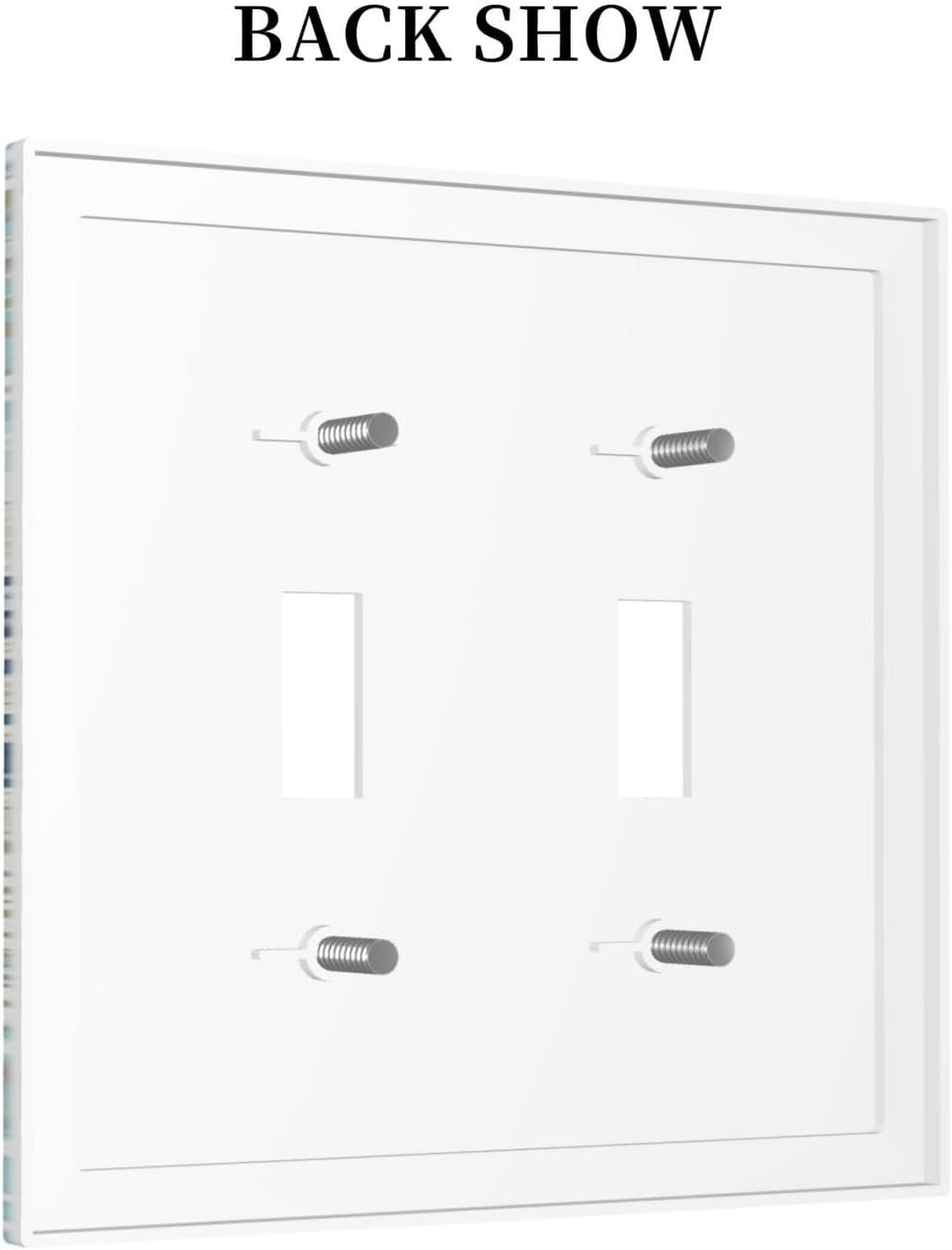 Decorative Light Switch Cover Plate Blue Starfish Brown Coral Ocean 2 Gang Outlet Covers Double Toggle Wall Plates for Electrical Outlets Switch Plate Covers Faceplate for Girlroom Home Decor