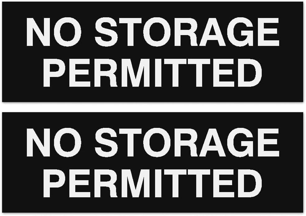 Signs ByLITA Basic No Storage Permitted Sign | Powerful Foam Tape (Black) - Large 2 Pack
