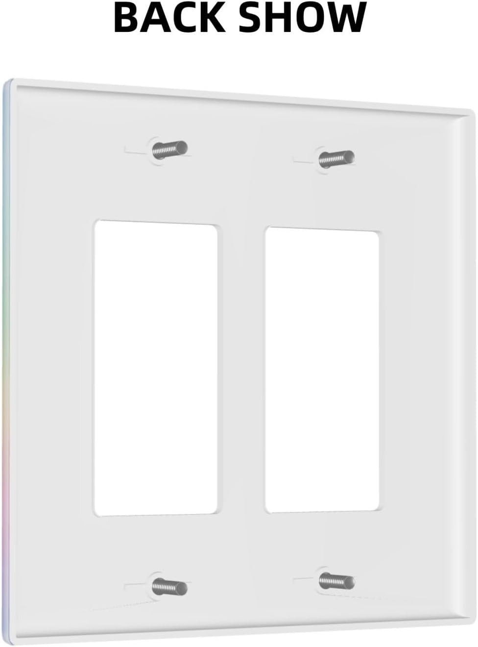 Decorative Outlet Covers Pink Blue Purple Iridescent Rainbow 2 Gang Light Switch Cover Plate Double Rocker Wall Plates for Electrical Outlets Switch Plate Covers for Bedroom Home Decor