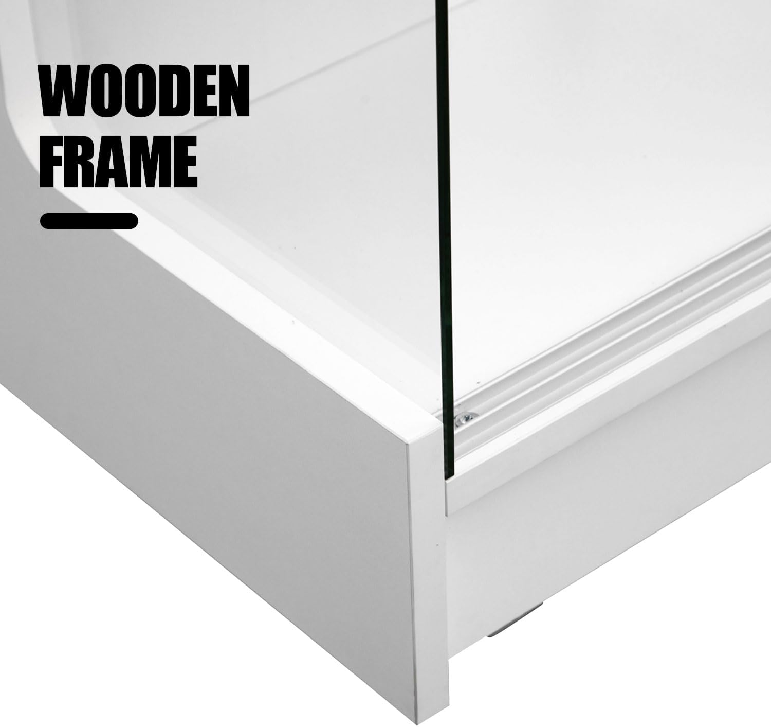 48" W x 22" D x 42" H - Retail Sales Counter with Adjustable Glass Shelves, Tempered Glass，White Laminated Particle Board, Locking Drawers
