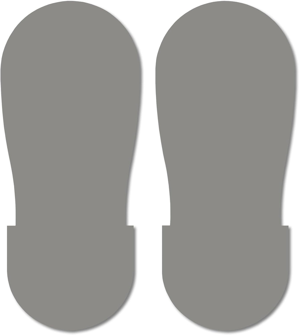 Mighty Line Big Footprints Floor Marking Tape for Safety, Caution, Warning, Heavy-Duty, Peel and Stick, Adhesive, Industrial Quality, 12" Long x 5" Wide, Gray, Pack of 50