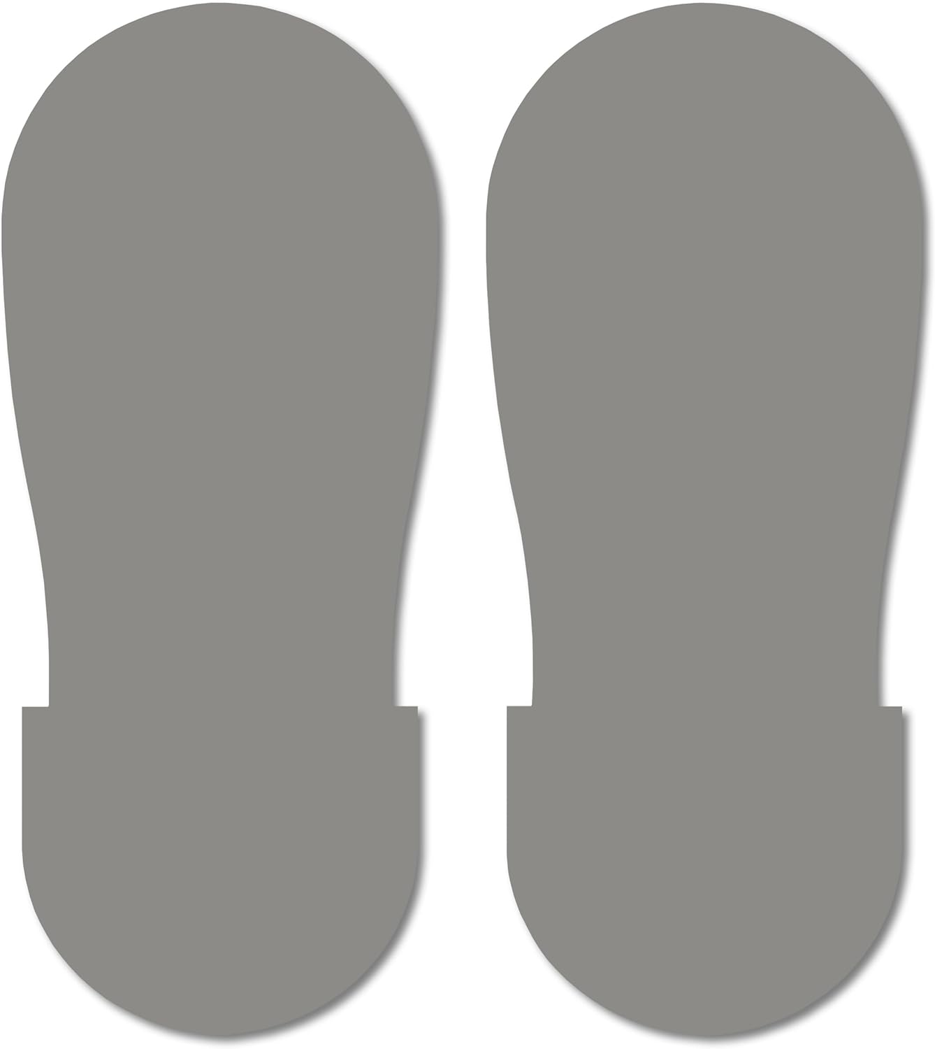 Mighty Line Big Footprints Floor Marking Tape for Safety, Caution, Warning, Heavy-Duty, Peel and Stick, Adhesive, Industrial Quality, 12" Long x 5" Wide, Gray, Pack of 50