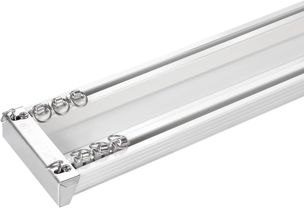 ZSHINE Heavy-Duty Curtain Conjoined Double Track rails Ceiling Mounting for Living Room Bedroom Room Divider (White 6.6ft)