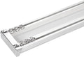 ZSHINE Heavy-Duty Curtain Conjoined Double Track rails Ceiling Mounting for Living Room Bedroom Room Divider (White 6.6ft)