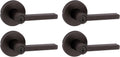 Kwikset Halifax Entry Door Handle with Lock and Key, Secure Keyed Reversible Lever Exterior, for Front Entrance and Bedrooms, Venetian Bronze, 4 Pack, Pick Resistant SmartKey Rekey Security