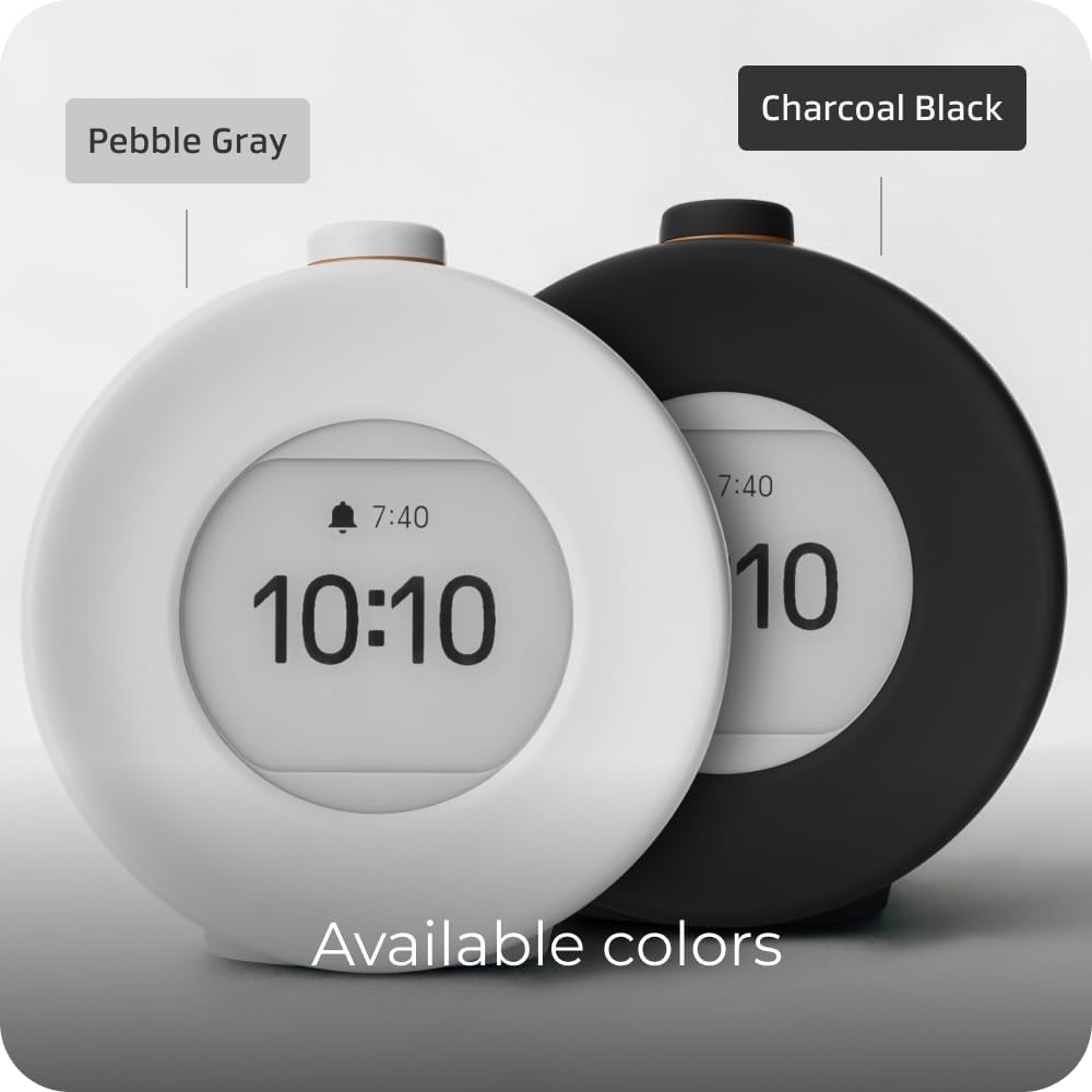 mudita Harmony 2 Digital Alarm Clock - Daylight Alarm Clock with E-Ink Screen and Meditation Function and Snooze Function - Sunrise Alarm Clock - 17 Melodies, Relaxation Sounds, Nature Sounds - Black