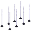 BESEA 8 Pack 36 Inch Traffic Delineator Posts with Reflective Collars White Road Cones,White Durable Flexible Safety Cones for Construction, Parking Lot, and Roadway Use