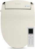 ALPHA BIDET JX2 Elongated Bidet Toilet Seat, Beige, Endless Warm Water, NEW* Bowl Mist, LED Light, Quiet Operation, Wireless Remote, Stainless Steel Nozzle, Sittable Lid, 3 Year Warranty