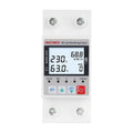 WiFi Smart Energy Meter AC 63A 80-300V WiFi Earth Leakage Over Under Voltage Protector Circuit Breaker Din Rail Electricity Energy Monitor APP Remote Control Smart Life 230V (LCD)