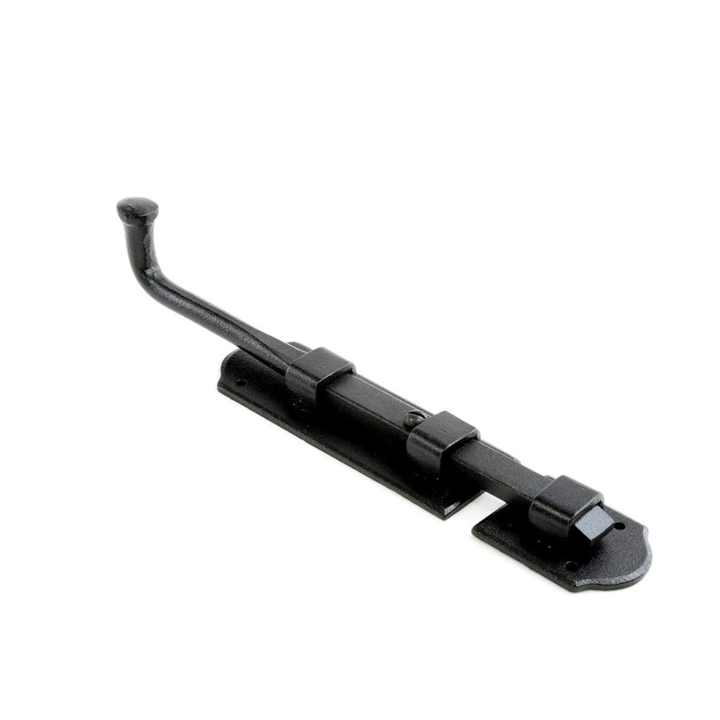 Renovators Supply Manufacturing Slide Bolt Latch 9 in. Black Iron Ball Tip Style Slide Bolt with Mounting Hardware