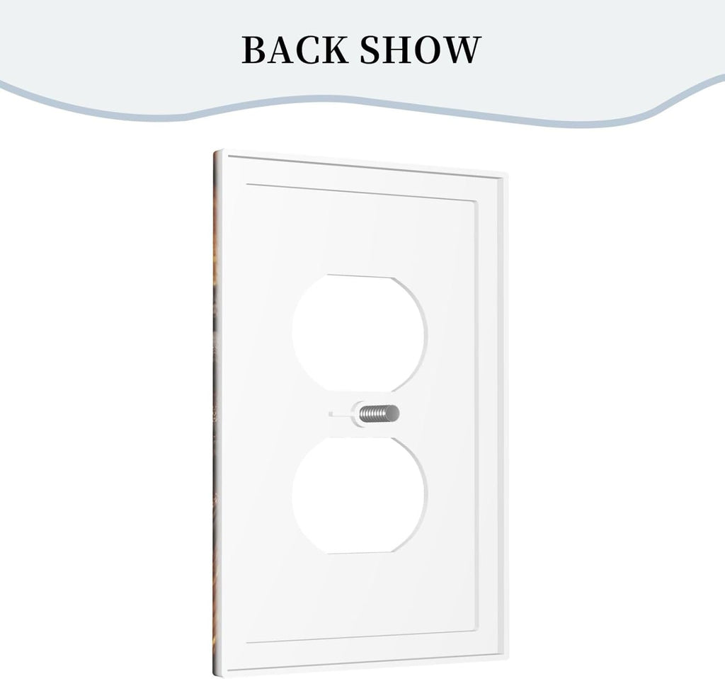 Decorative Outlet Covers Black Wood Board Gold Dust Coffee Beans 1 Gang Duplex Light Switch Cover Plate Wall Plates for Electrical Outlets Electrical Switchplate Face Plate
