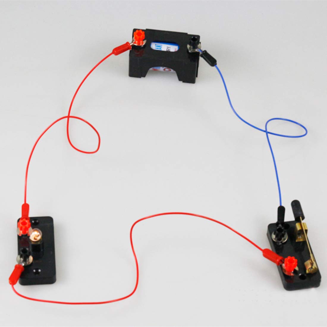 6pcs Series or Parallel D Battery Holder:Used for Physics Laboratory,School Electronic Experimenting,Great for Demos Teaching Basic Principles of Electricity & How a Simple Circuit Works