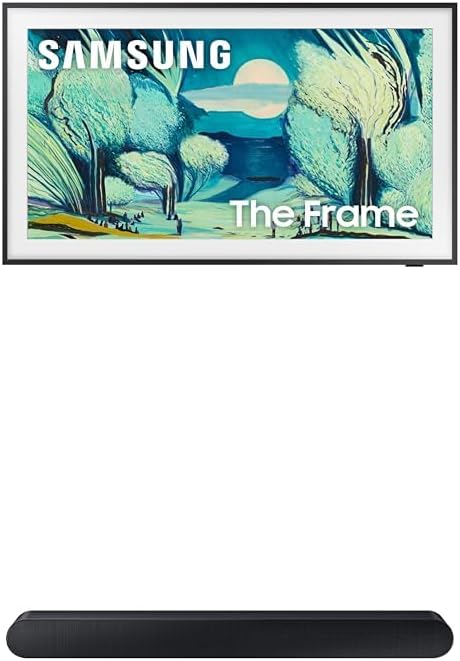 Samsung 55-Inch Class The Frame LS03F 4K QLED Smart TV (2025 Model) + SAMSUNG S60D 5.0ch Soundbar w/Wireless Dolby Atmos Audio, All-in-One Design, Q-Symphony, SpaceFit Sound Pro, HW-S60D/ZA