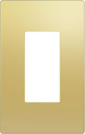 LIDER Decorator Metal Wall Plate, Temperature and Impact Resistant, 201 Stainless Steel, Screwless Cover, Modern Decoration Upgrade, Mid-Size 1-Gang 4.88" x 3.11", Polished Brass, LSMWP-31M-PB