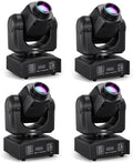 MINGJIE 60W LED Moving Head Stage Lights with DMX512 Control - 8 Gobos & 8 Colors, Sound Activated, 540° Pan & 270° Tilt, Compact DJ Light for Wedding, Party Stage Lighting (1 Pack =4PCS)