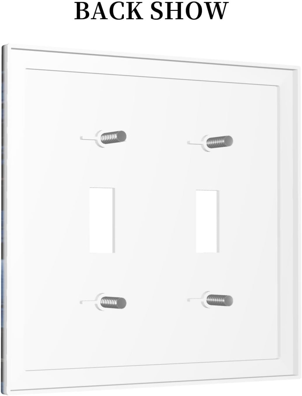 Blue White Flowers Light Switch Covers Double Toggle 2 Gang Wall Plate Dual Decorative Switchplate Electrical Faceplate for Farmhouse Decor