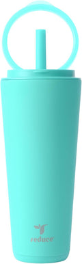 REDUCE Halo 32 oz Stainless Steel Vacuum Insulated Tumbler - Spill Proof Travel Mug with Flip Handle Lid - Keeps Drinks Cold for 32 Hrs - Dishwasher Safe - Cupholder Friendly - Ocean Breeze
