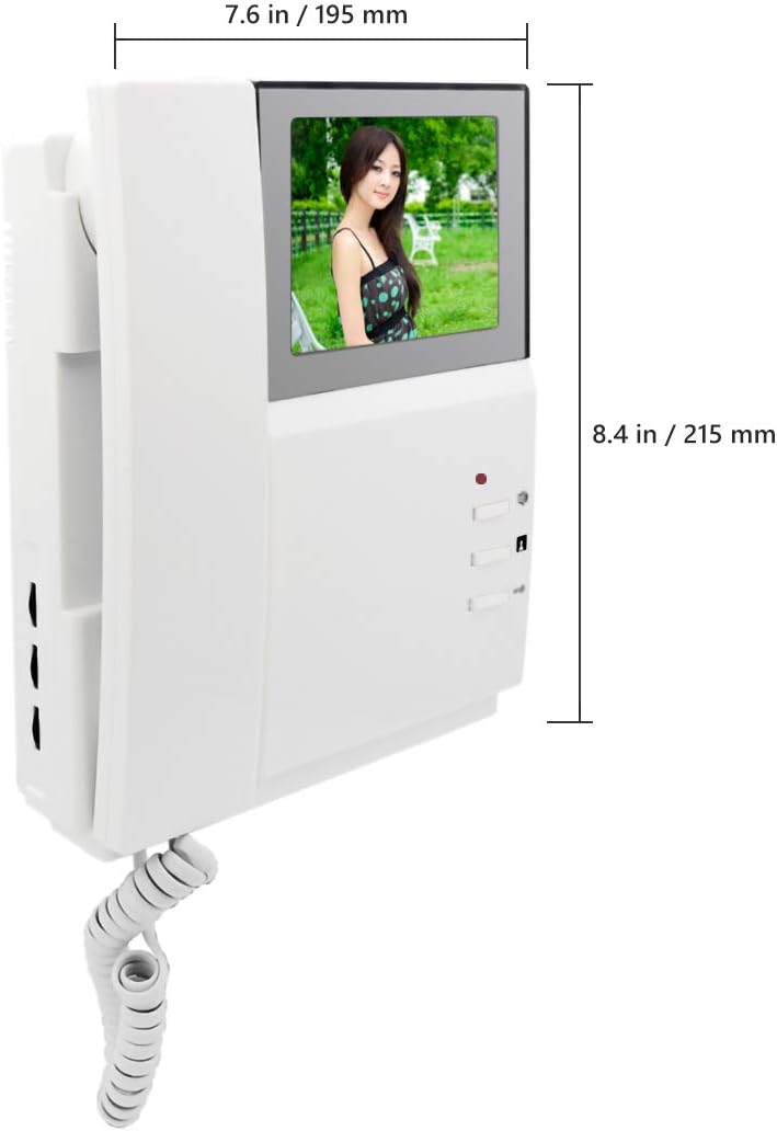 Video Door Phone System, 4.3 Inches Clear LCD Monitor Wired Video Intercom Doorbell Kits, IR Night Vision Outdoor Camera Door Intercom, Doorphone Telephone Style for Home Improvement