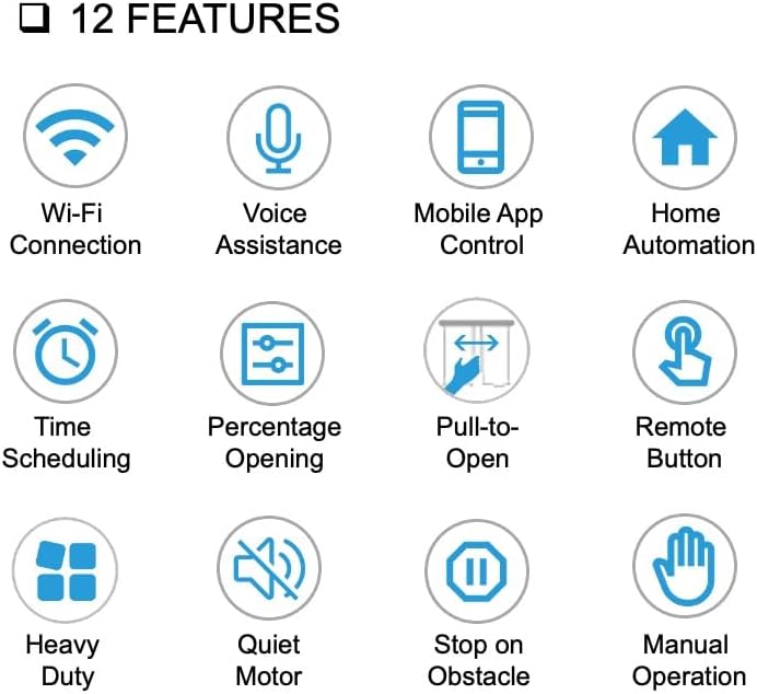 Smart Curtain System, Heavy Duty Electric Curtain Rod, WiFi Control, Compatible with Alexa, Google Home, Adjustable Length (6.5 ft rod)