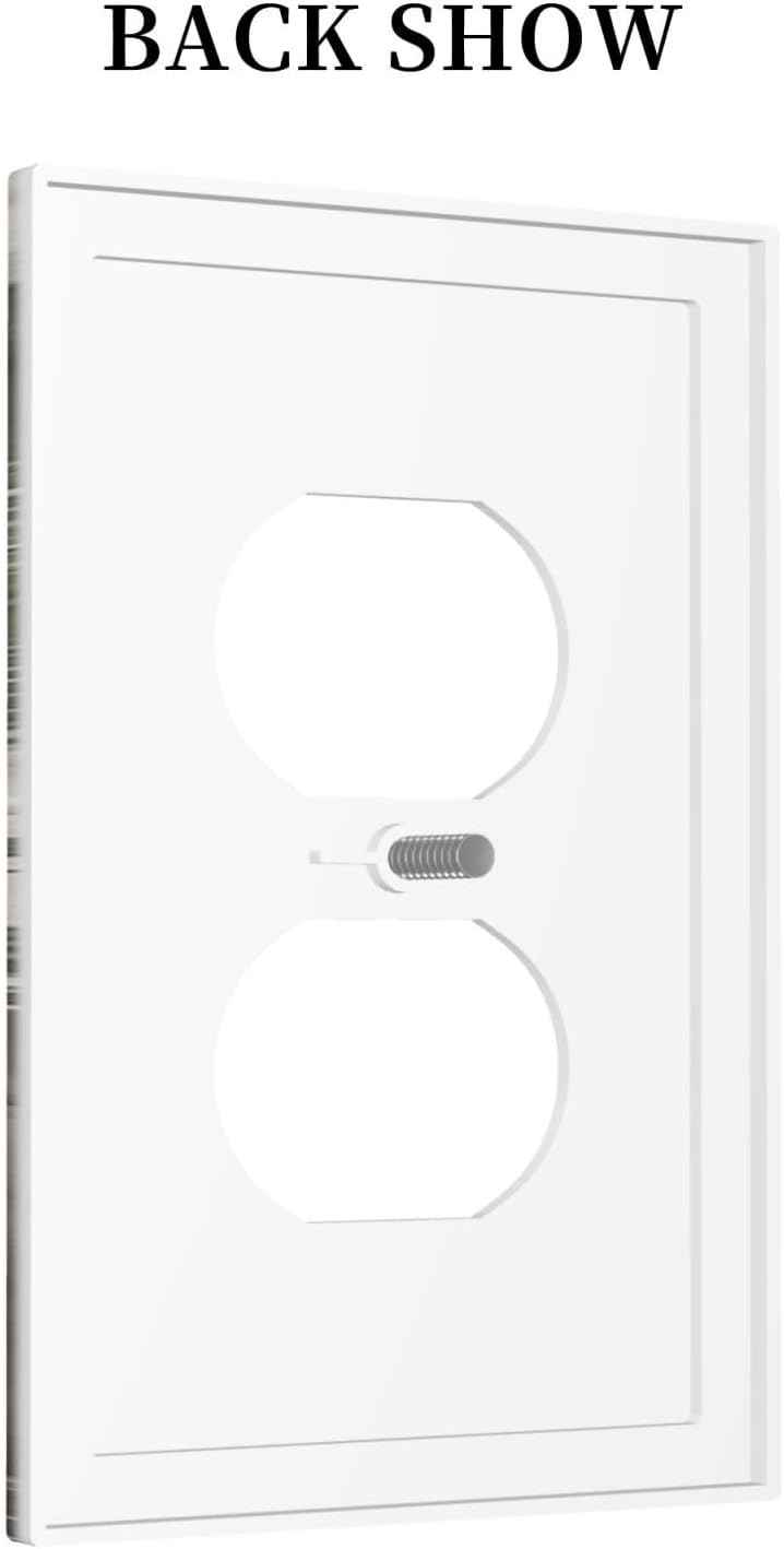 Funny Dog Rustic Farmhouse Wooden Fence Labrador Outlet Covers 1 Gang Duplex Light Switch Cover Decorative Switch Plates Electrical Receptacle Faceplate Wall Plate For Kids Room Bathroom Decor