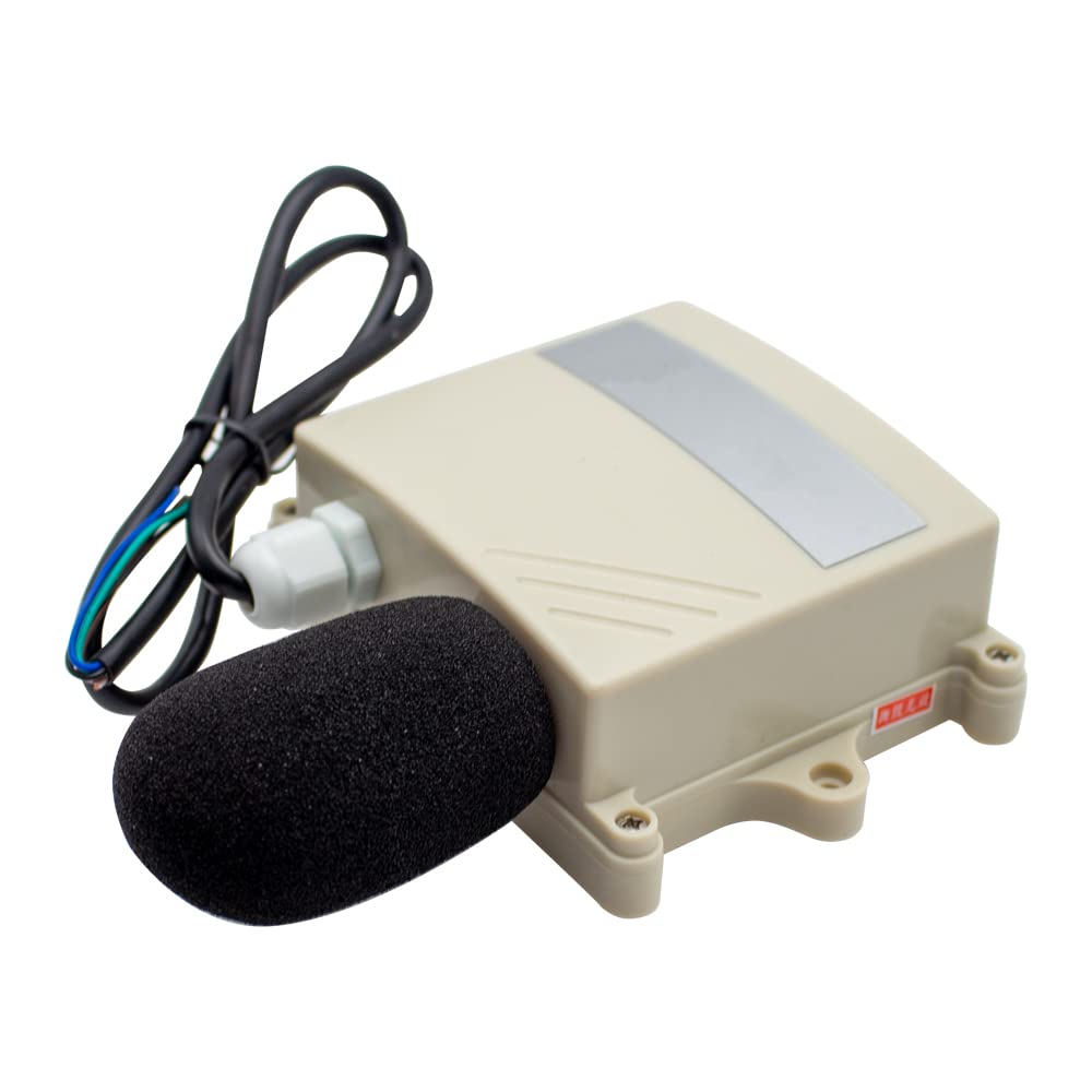 IP65 Noise Meter Sensor, Environmental Noise Online Monitoring Meter Noise Transmitter Decibel Detector Sound Level Meter 30-120DB (Output Signal 4-20mA)