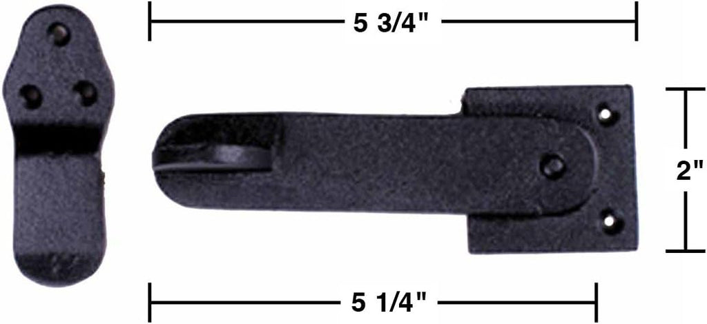 Renovators Supply Manufacturing Door Latch 5 3/4 in. Black Wrought Iron Gate Latch/Barn Door Latch Lock with Mounting Hardware