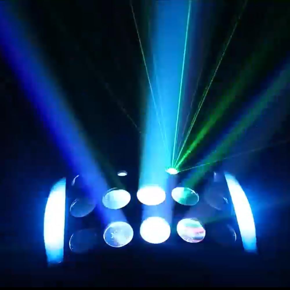 DJ Lights Party Light, Stage Disco Light 4 in 1 RGBW Derby Beam, Led Strobe, Remote & DMX Control Perfect for Wedding Bar Club Disco Party Festival Stage & DJ Lighting, Black