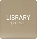 6" X6" Library Sign - ADA Compliant Tactile Graphics Grade 2 Braille Text Acrylic Wall Sign - Quiet zone, Information Convey, Group Study Room Door Signs for Office, School, Home