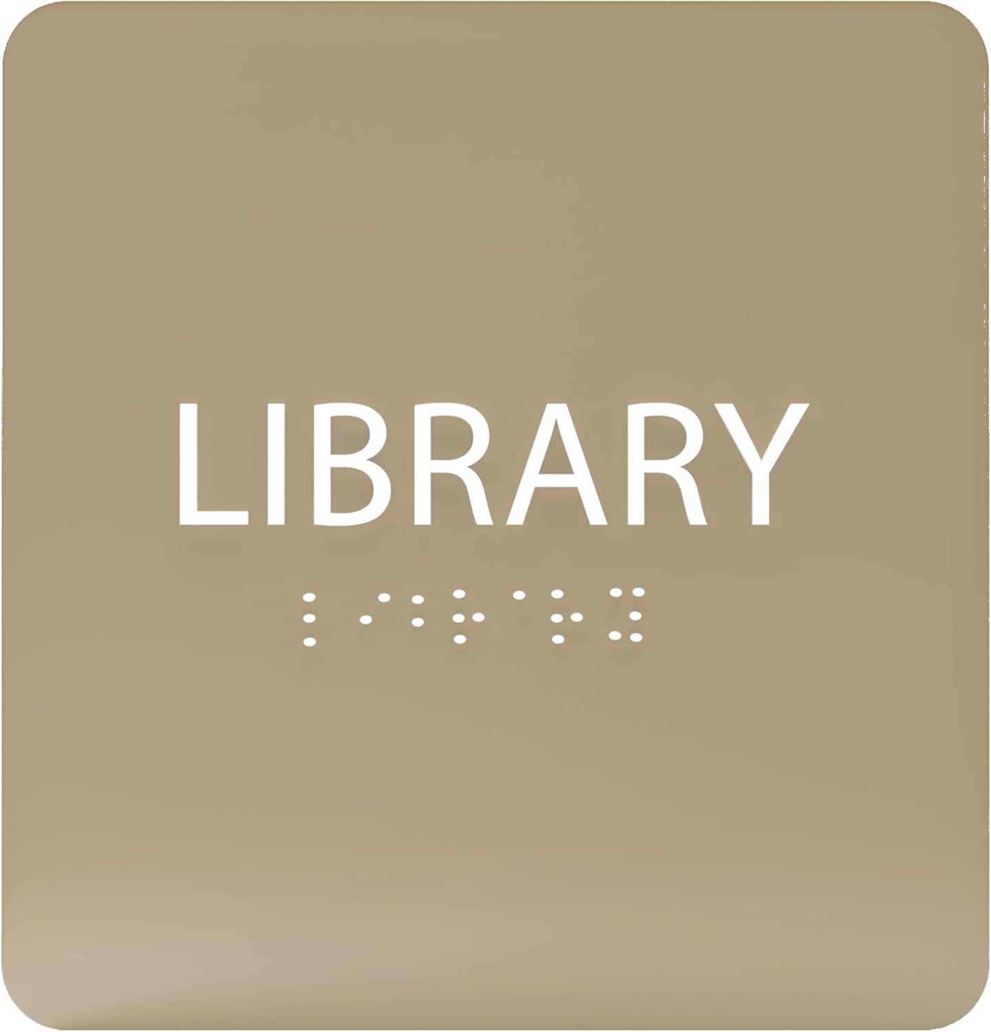 6" X6" Library Sign - ADA Compliant Tactile Graphics Grade 2 Braille Text Acrylic Wall Sign - Quiet zone, Information Convey, Group Study Room Door Signs for Office, School, Home