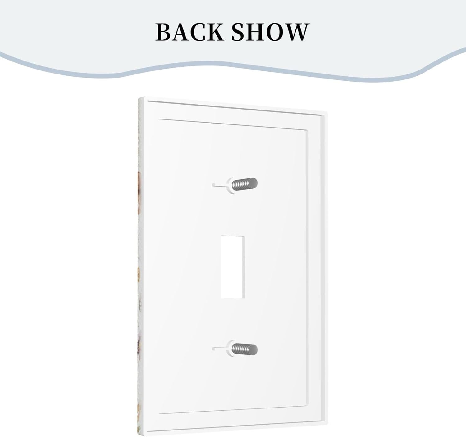Decorative Light Switch Cover Boho White Background Butterfly Rustic Flower Single Toggle Personalized Wall Plate Switchplate 1 Gang Switchcover Decora Light Switch Plate for Home Decor