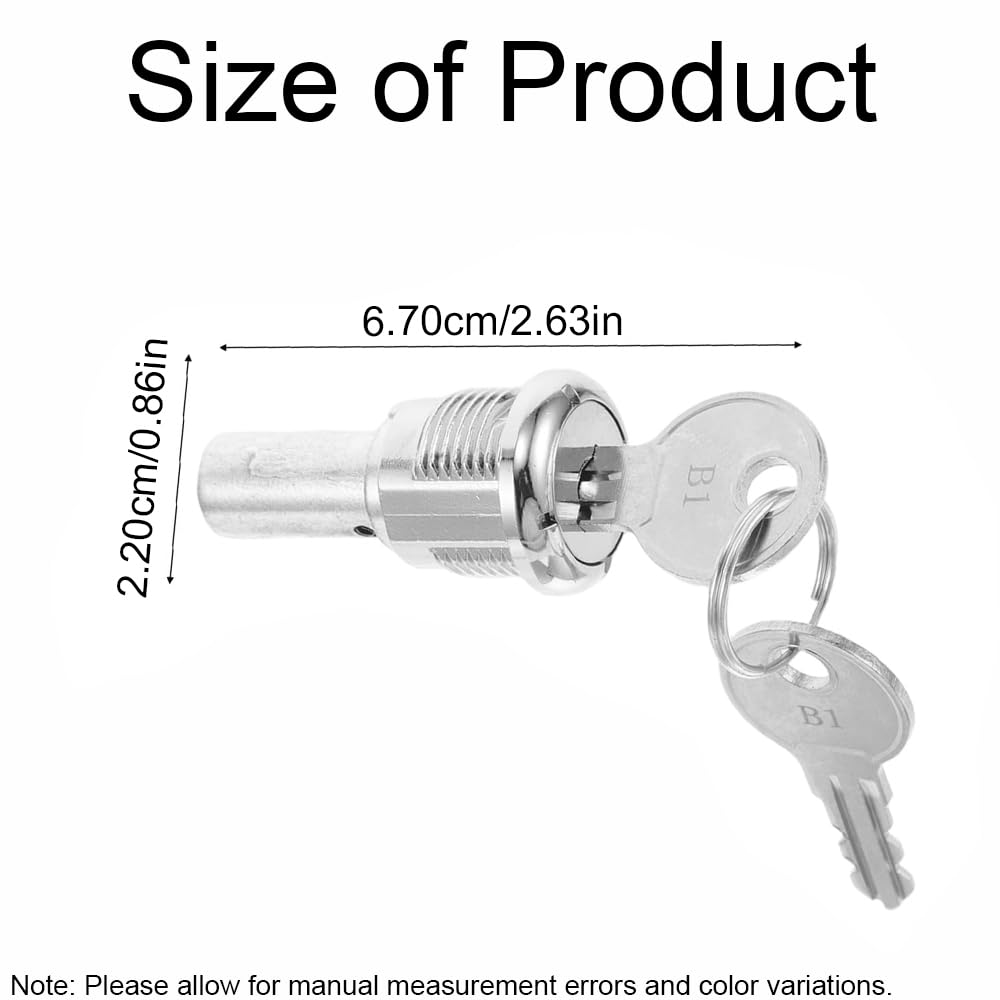 1 Set Vending Machine Cylinder Lock (1 Lock + 2 Keys), Silver Metal Tubular Lock for Gumball/Candy/Capsule Toy Machines & Storage Units