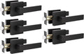 KNOBWELL 5 Pack Heavy Duty Matte Black Door Handle, Interior Door Handle Passage Lever Hall and Closet Doorknob, Left or Right Handing, 2.07 lb One Lever