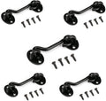 3” Barn Door Lock Gate Latch 5 Pack,Privacy Hook and Eye Latch, Easy Lock for Wooden Fence, Screen Door, Outdoor Fence, Black
