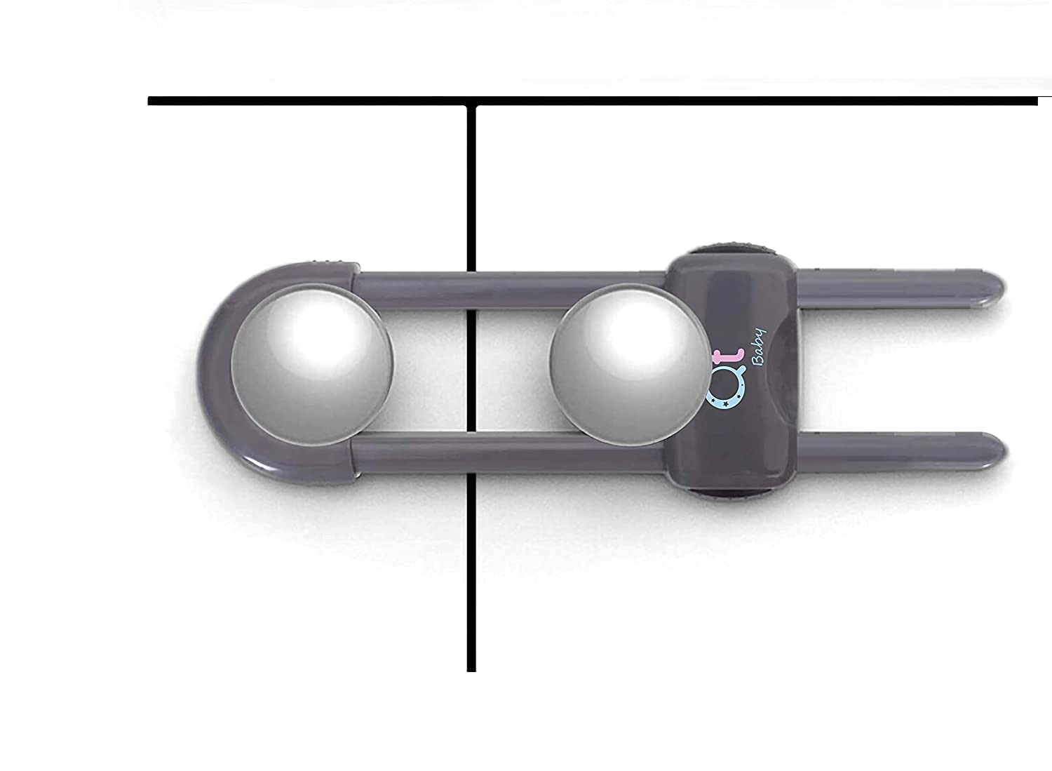 Baby Proofing Cabinet Locks | Adjustable U Shaped Baby Safety Latches for Drawers, Fridge, Closet |Modern Baby Proofing Cabinet Lock with Extra Secure Lock Buttons (Pack of 4)