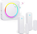 Door Chime, Door Sensor Chime When Door Opens, BITIWEND Door Entry Alarm for Business/Home/Office/Store, 600 FT Range, 32 Chimes 5 Adjustable Volume Door Ringer Alert 2Sensor + 1Receivers White