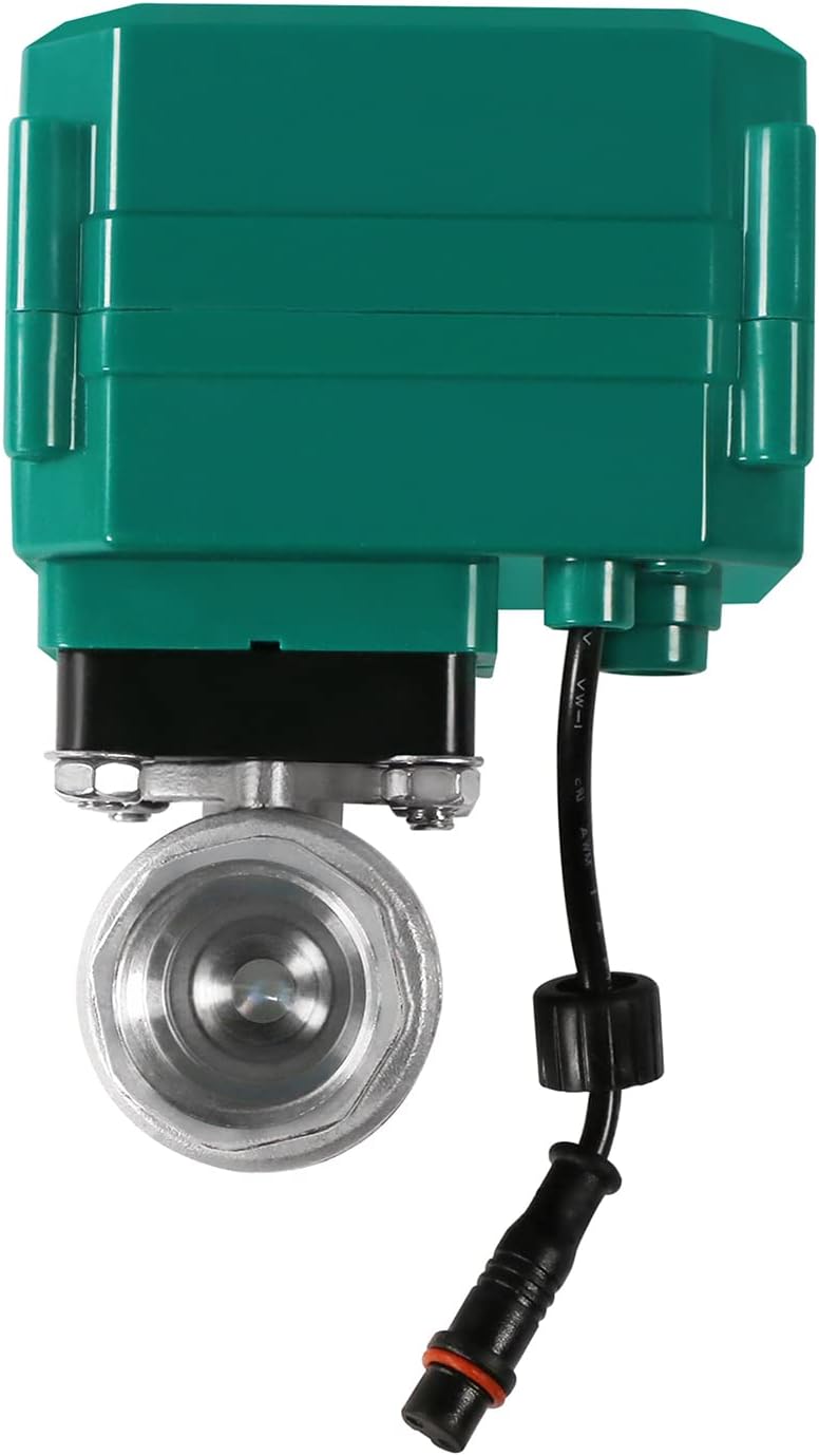 U.S. Solid 1/2" Smart Motorized Ball Valve - Remote App Mobile Control Stainless Steel Electrical Ball Valve with Manual Switch, 5V DC USB Connection