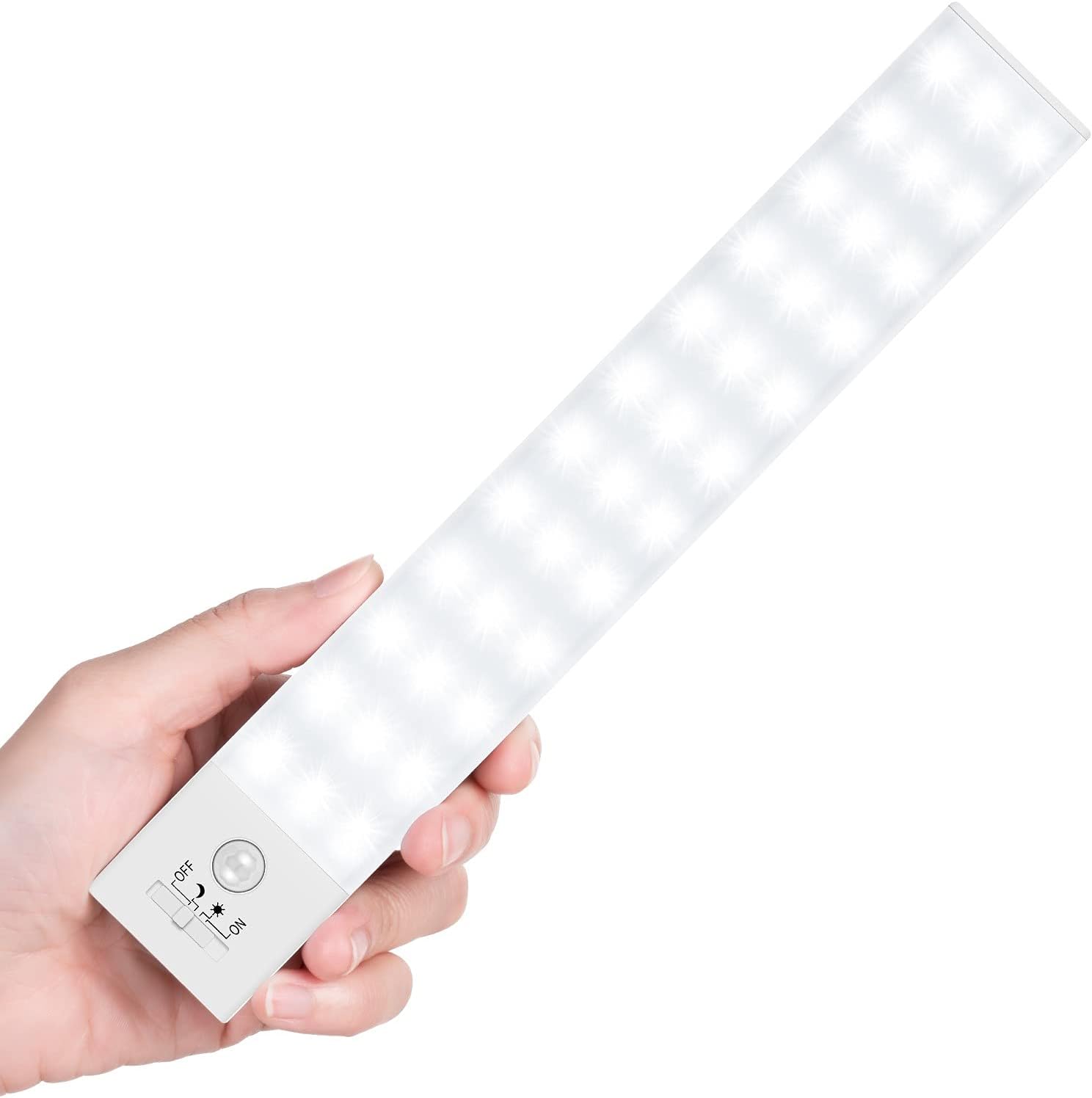 Under Cabinet Lights, Motion Sensor Closet Light, Rechargeable 1500mAh Battery Operated, 3 Modes 36 LED Lighting for Kitchen Counter Cabinet (1 Pack)