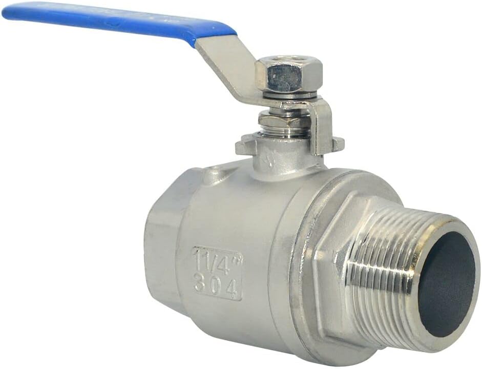 DAN SPEED 1-1/4 Inch Male x Female NPT Ball Valve S304 Stainless Steel,Full Port Heavy Duty for Water, Oil, and Gas,1000WOG (1-1/4 inch)