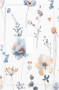 Wildflowers Plant Leaves Floral Berry Decorative Light Switch Cover 1 Gang Single Toggle Device Electrical Faceplate Switchplates Decorator Outlet Wall Plate for Bed Room Living Room Decor