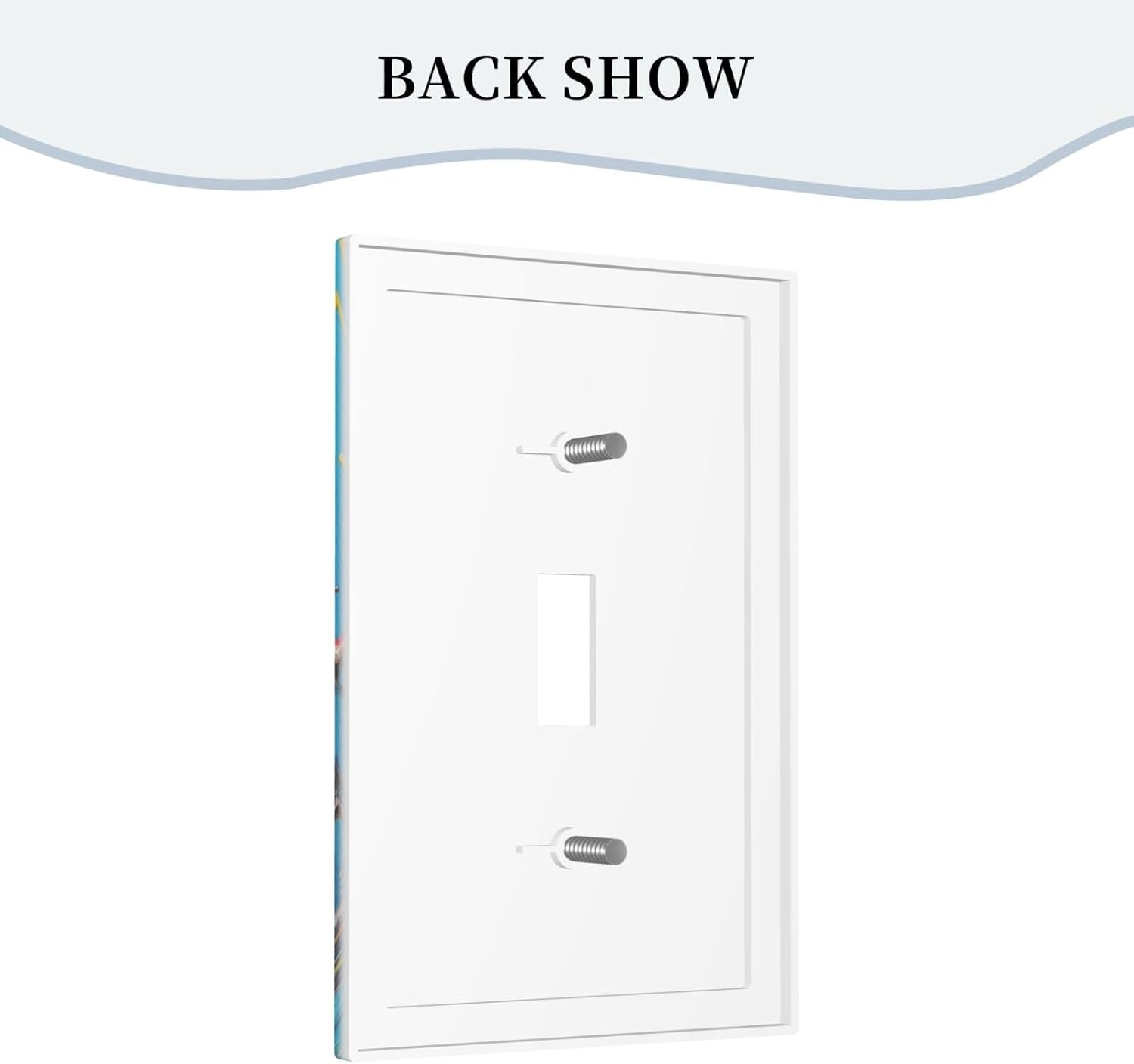 Decorative Light Switch Cover Plate Colorful Paint Splatters Blue Wood Plank 1 Gang Wall Plate Oversized Single Toggle Wall Cover Plate Jumbo Electrical Switchplate Faceplate