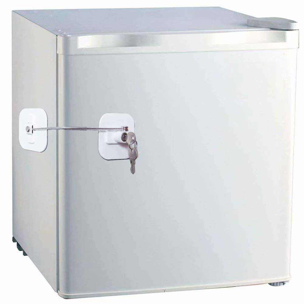 Locks for Refrigerator,2 Pack Fridge Lock with Keys,Lock for a Fridge,White Refrigerator Lock