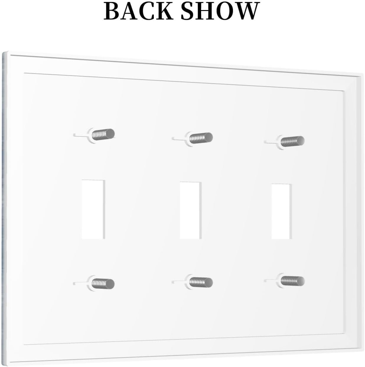 Decorative Light Switch Cover Plate Rustic Blue White Daisy Ink Flower 3 Gang Wall Plates for Electrical Outlets Triple Toggle Switch Plate Covers Outlet Covers Faceplate for Home Decor