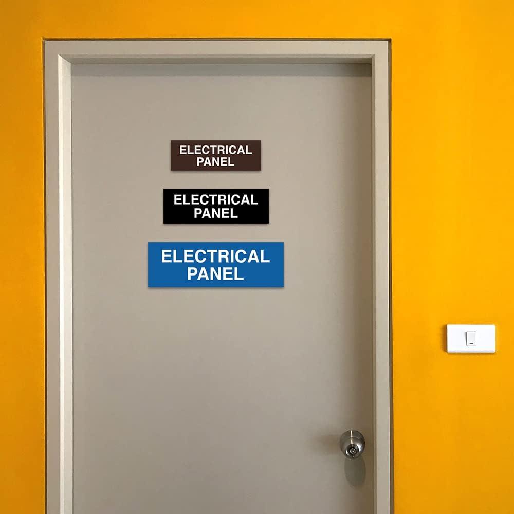 All Quality Basic Electrical Panel Sign - Fire Regulation Safety Compliance Sign - Red/Yellow - Small (1 Pack)